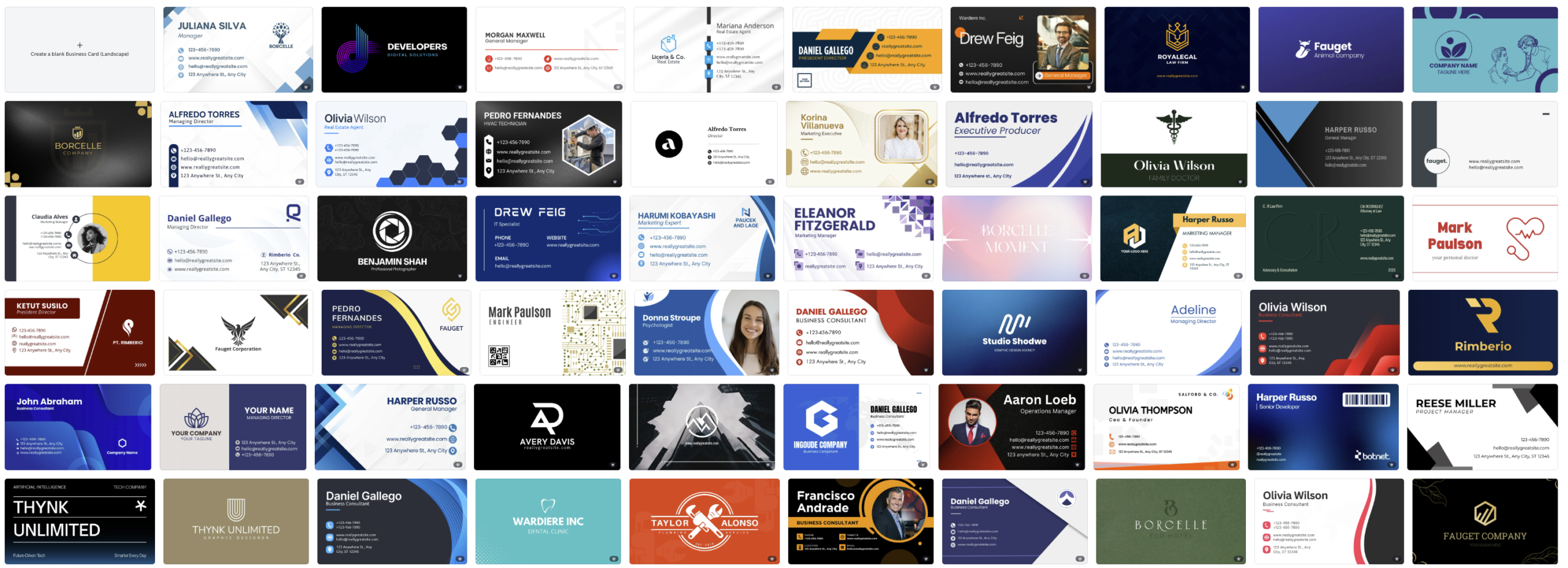 Business Card Design Samples